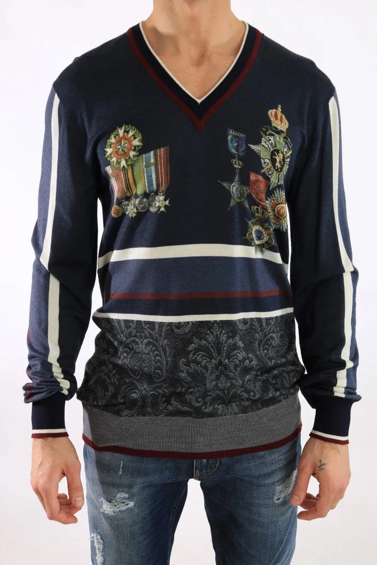 Blue Cashmere Silk Sweater