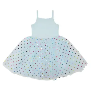 Bob & Blossom Sky Blue Rainbow Spot Dress