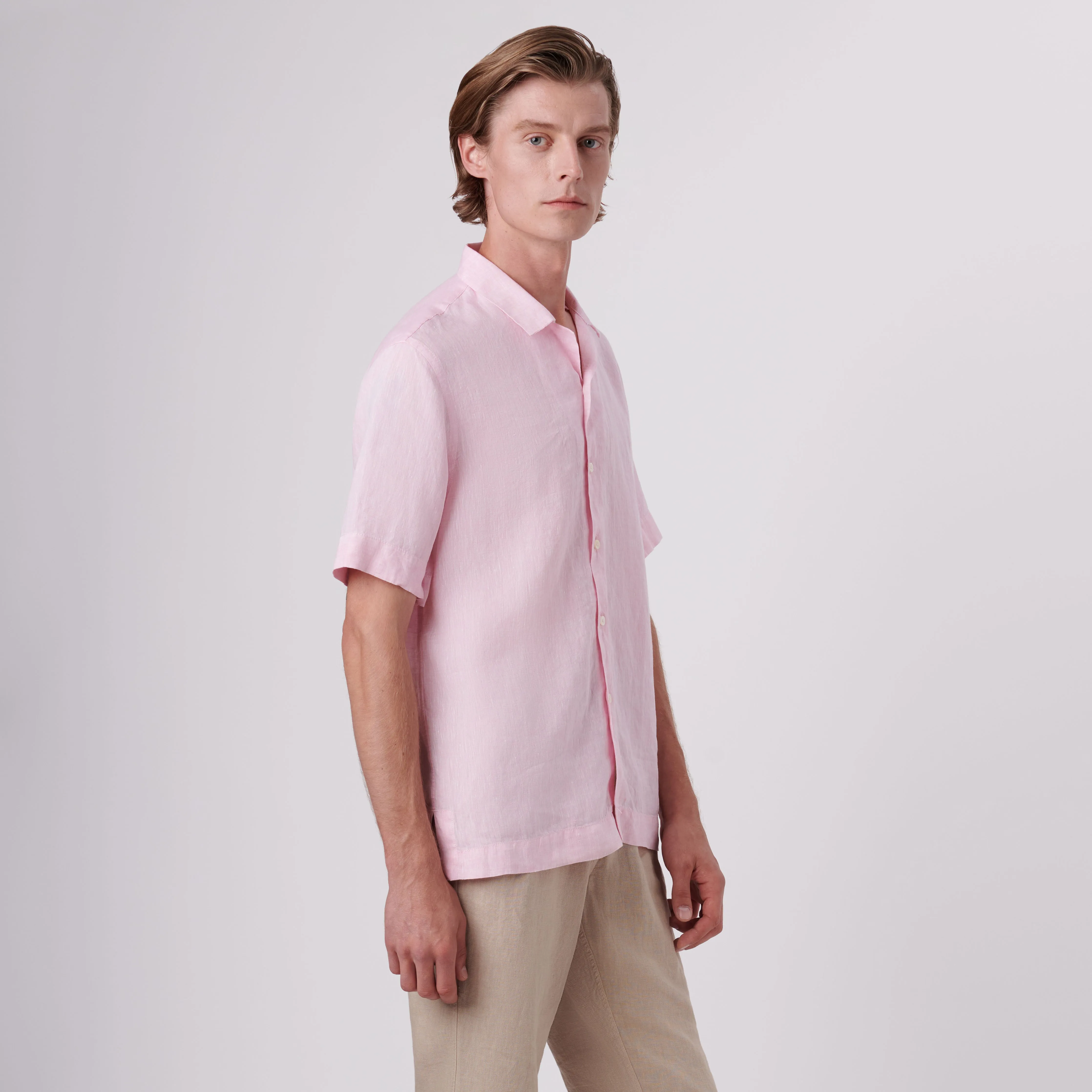 Jackson Solid Short Sleeve Linen Shirt