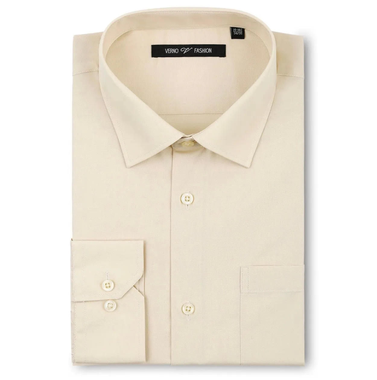 Men's Champagne Dress Shirt Classic Fit Verno Fashion