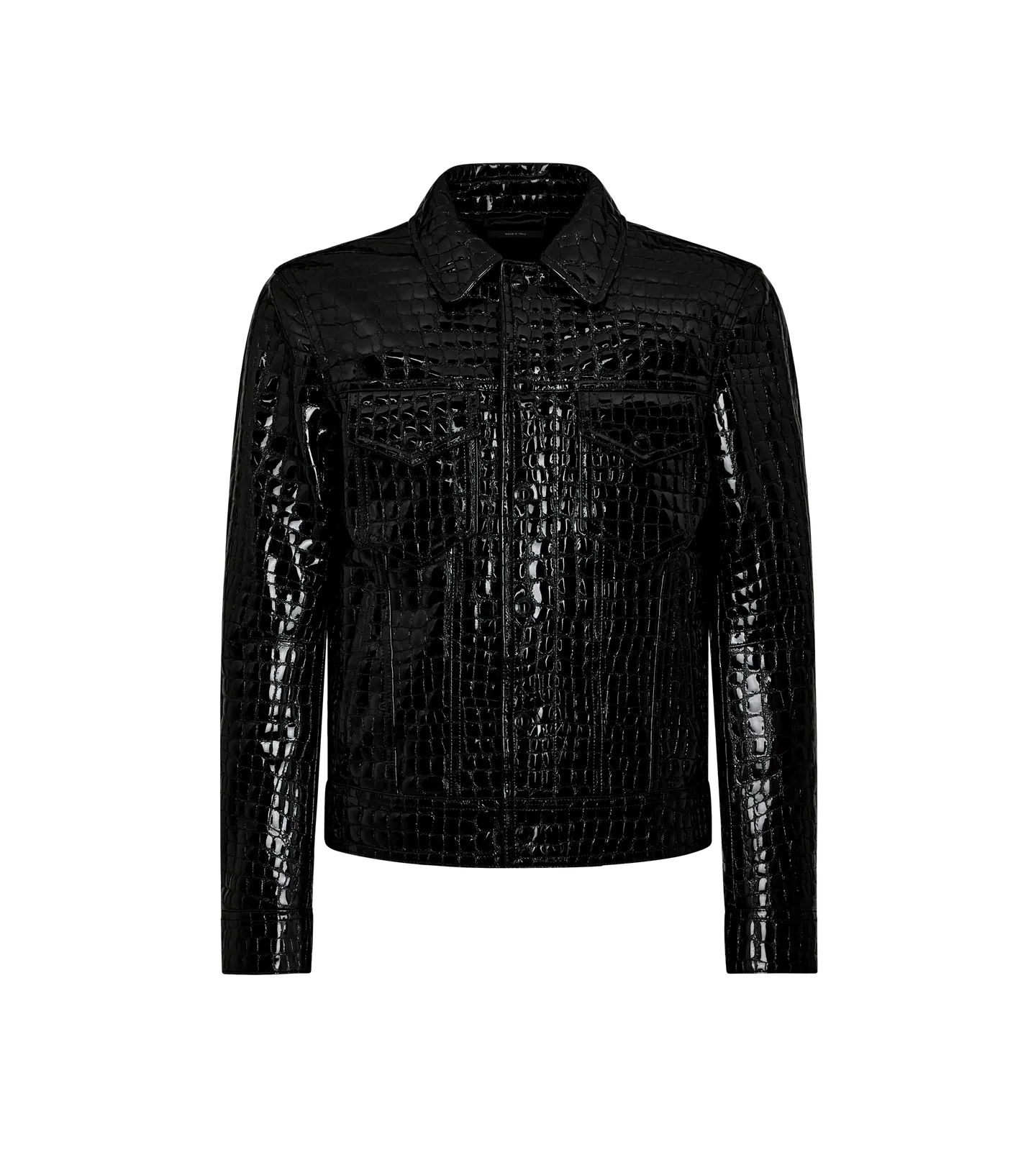 Patent Stamped Croc Jean Jacket