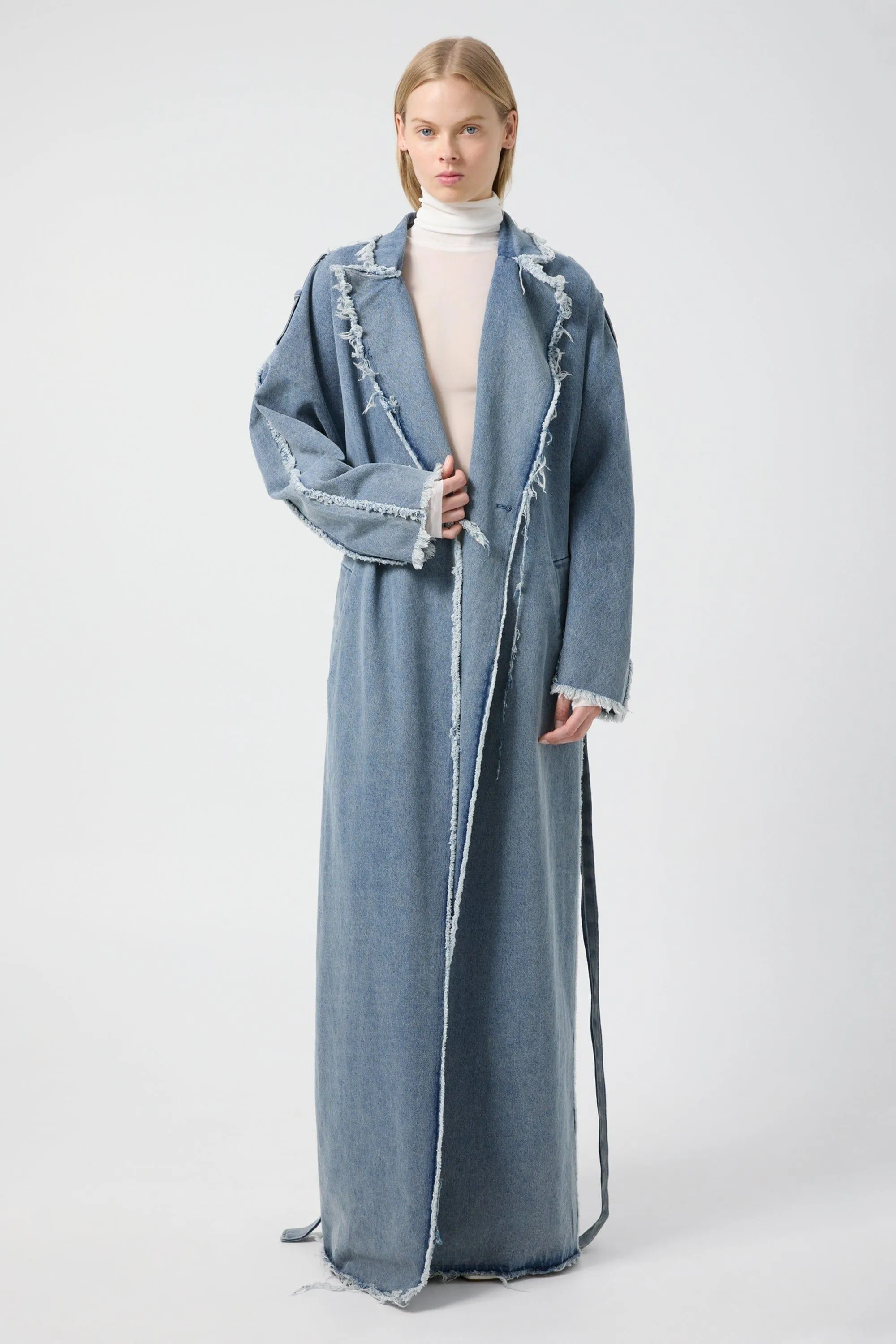 SENSES DENIM COAT | DISTRESSED BLUE