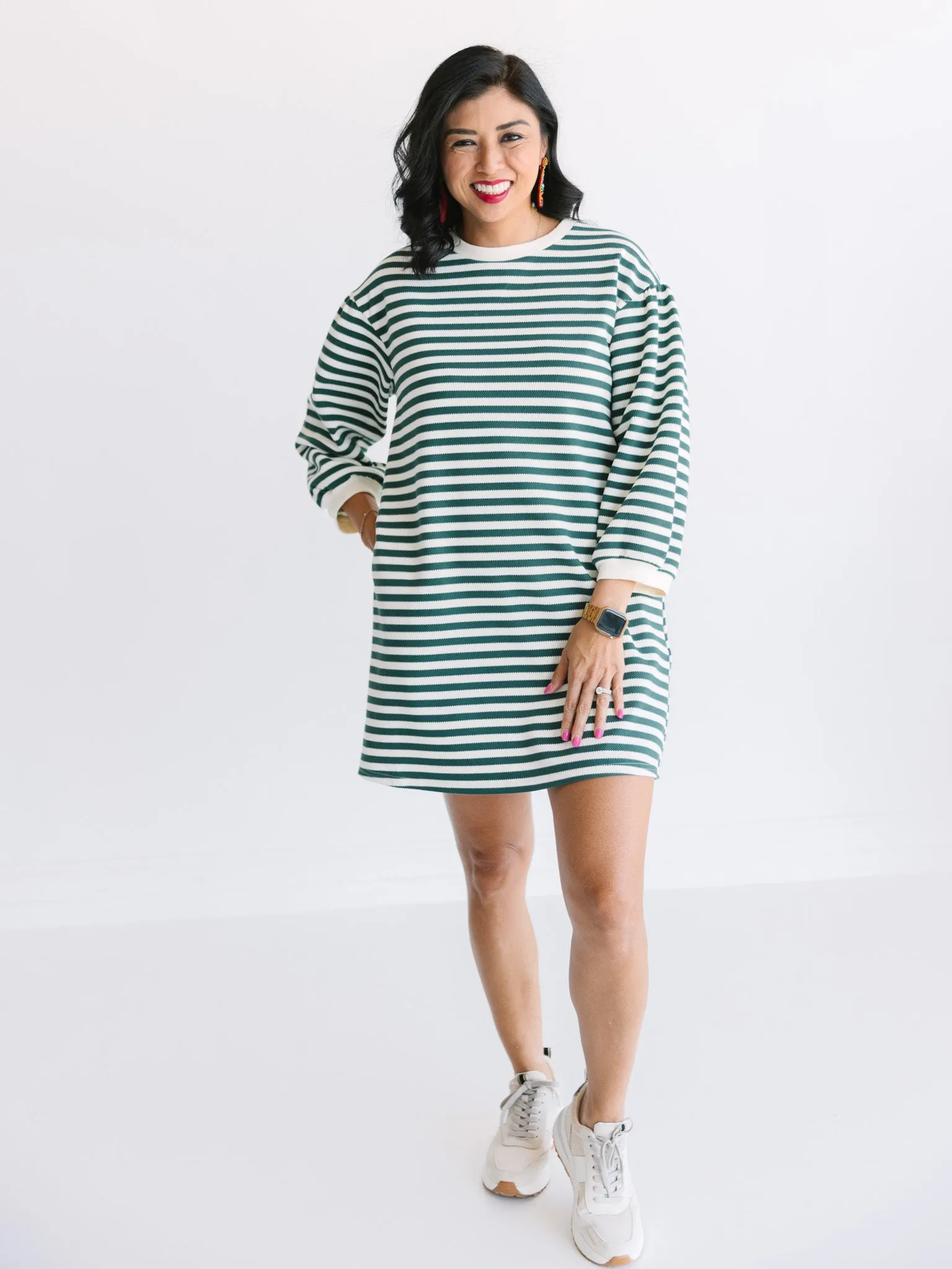 Soft & Striped Crew Neck Dress