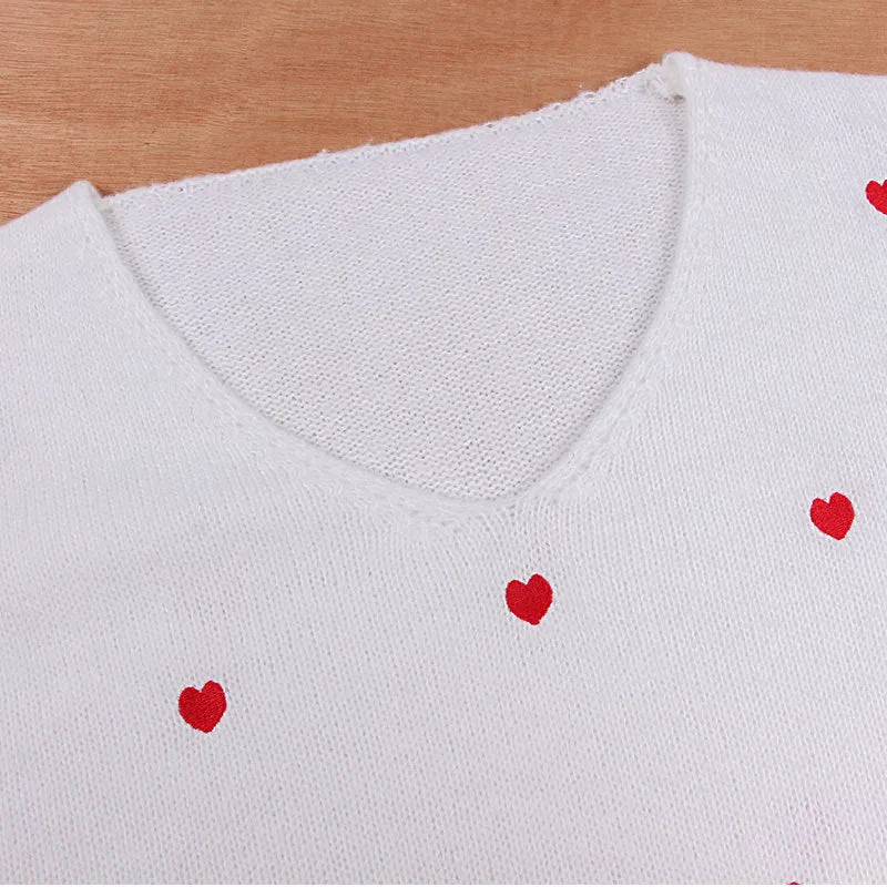 Stunncal Love Polka Dot V-Neck Sweater