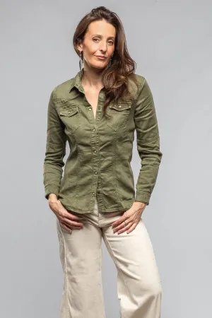 Yarmony Linen Cotton Denim Shirt In Juniper